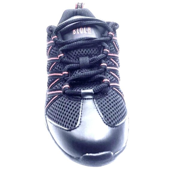 Bloch Split Sole Mesh Criss Cross Red Black Hip Hop Dance Sneakers Non Mark Comp - Picture 5 of 13